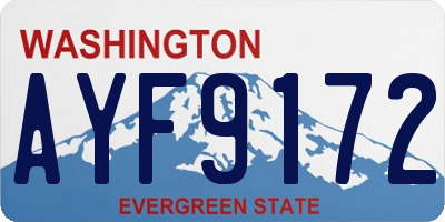 WA license plate AYF9172