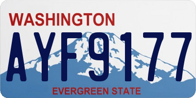 WA license plate AYF9177