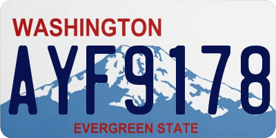 WA license plate AYF9178