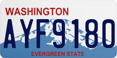WA license plate AYF9180