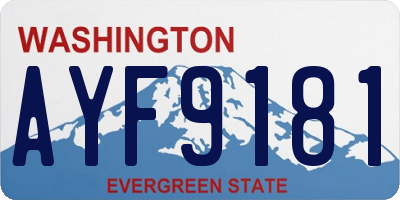 WA license plate AYF9181