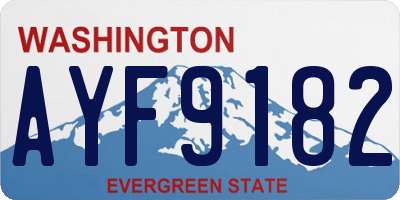 WA license plate AYF9182