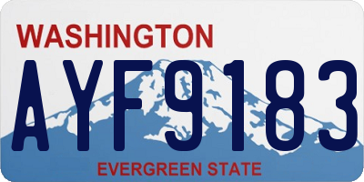 WA license plate AYF9183