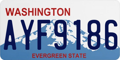 WA license plate AYF9186