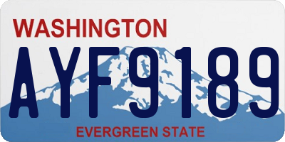 WA license plate AYF9189