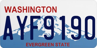 WA license plate AYF9190