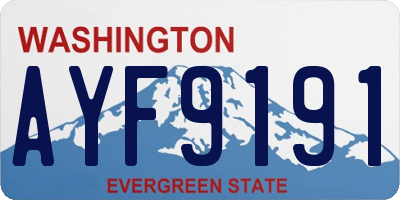 WA license plate AYF9191