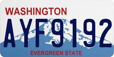 WA license plate AYF9192