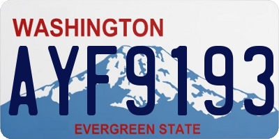 WA license plate AYF9193