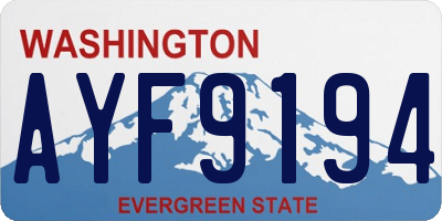 WA license plate AYF9194