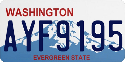 WA license plate AYF9195