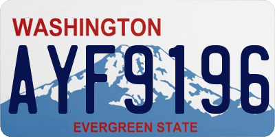 WA license plate AYF9196