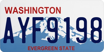 WA license plate AYF9198