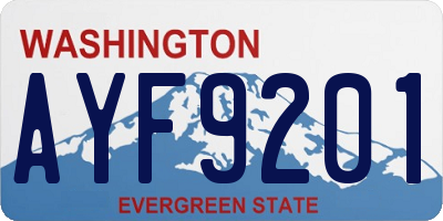 WA license plate AYF9201
