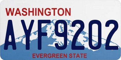 WA license plate AYF9202