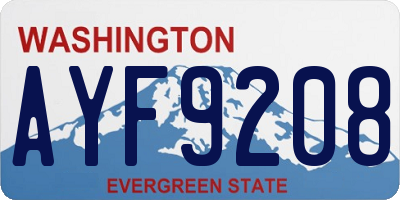 WA license plate AYF9208