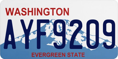 WA license plate AYF9209