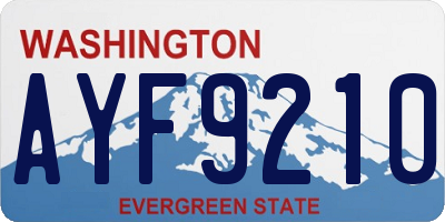 WA license plate AYF9210