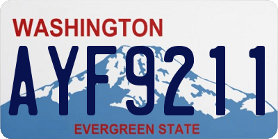 WA license plate AYF9211