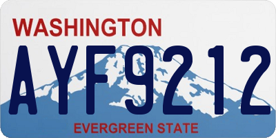 WA license plate AYF9212