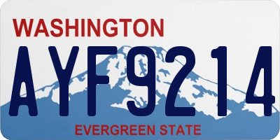 WA license plate AYF9214