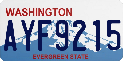 WA license plate AYF9215