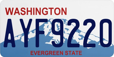 WA license plate AYF9220