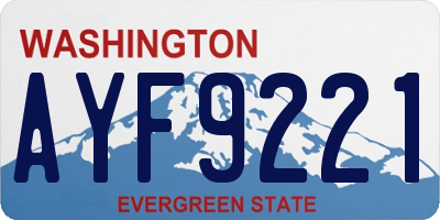 WA license plate AYF9221