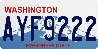 WA license plate AYF9222