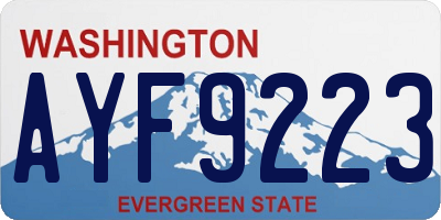 WA license plate AYF9223