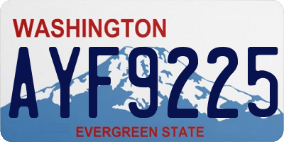 WA license plate AYF9225