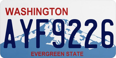 WA license plate AYF9226