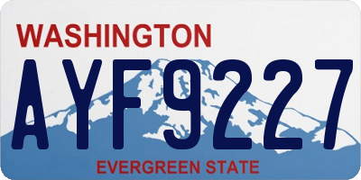 WA license plate AYF9227