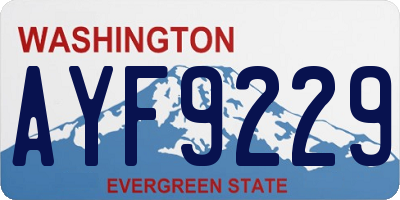 WA license plate AYF9229