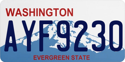 WA license plate AYF9230