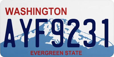 WA license plate AYF9231