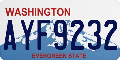 WA license plate AYF9232