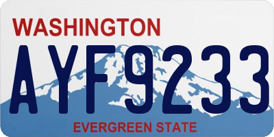WA license plate AYF9233