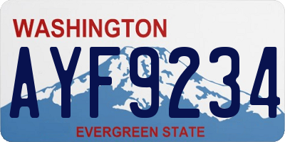 WA license plate AYF9234