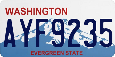 WA license plate AYF9235