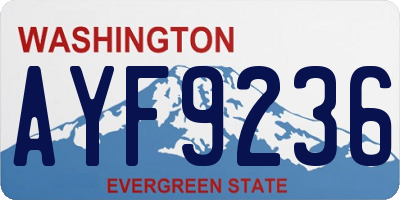 WA license plate AYF9236