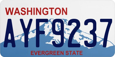 WA license plate AYF9237