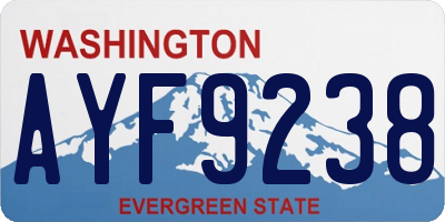 WA license plate AYF9238