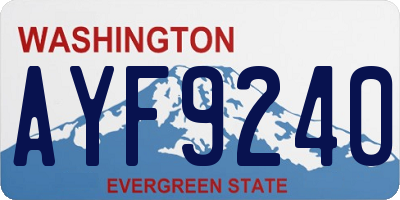 WA license plate AYF9240