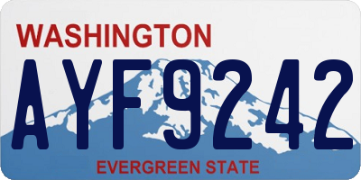 WA license plate AYF9242