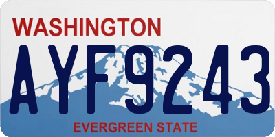 WA license plate AYF9243