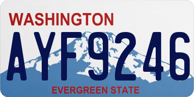WA license plate AYF9246
