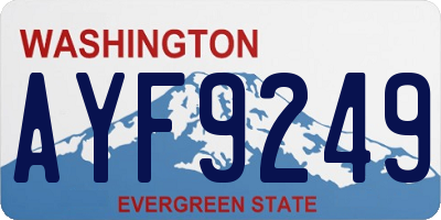 WA license plate AYF9249