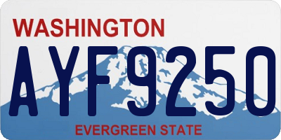 WA license plate AYF9250