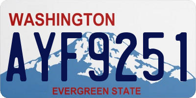 WA license plate AYF9251